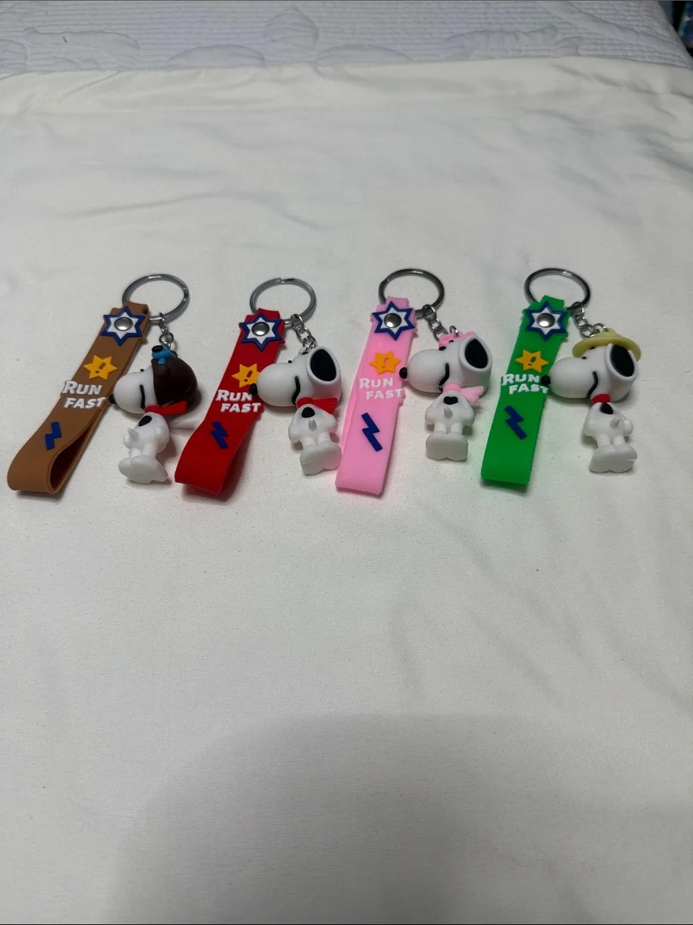 Sets of 12 Run Fast Snoopy Keychain - Pink Strap Kids Accessory